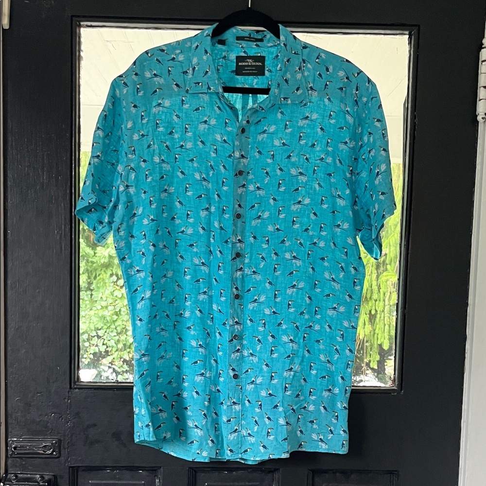 Rodd & Gunn Turquoise Patterned Casual Shirt